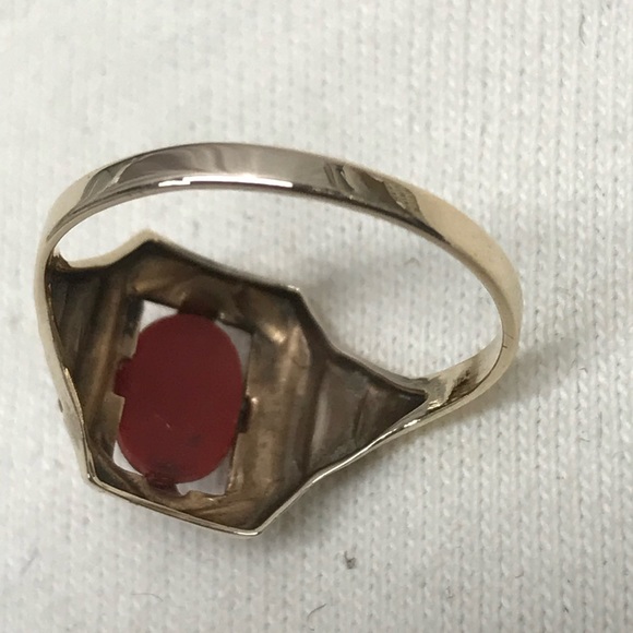 Antique Art Deco 10K Gold Setting Flowers Filigree Decoration Setting Ring 6.25 - Picture 5 of 14